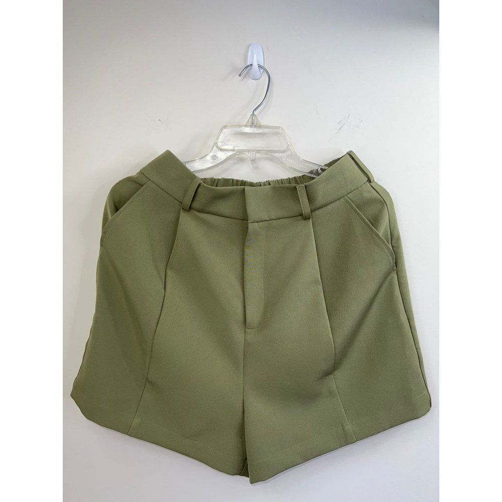 WALTER BAKER Army Green Front Pleated Elasticized Waist Savannah Shorts … - Picture 2 of 4